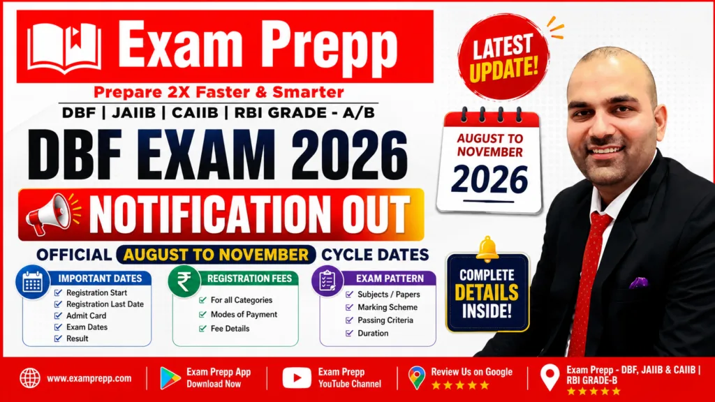 DBF Exam 2026 Notification Out Official August to November cycle Dates, Registration Fees & Exam Pattern