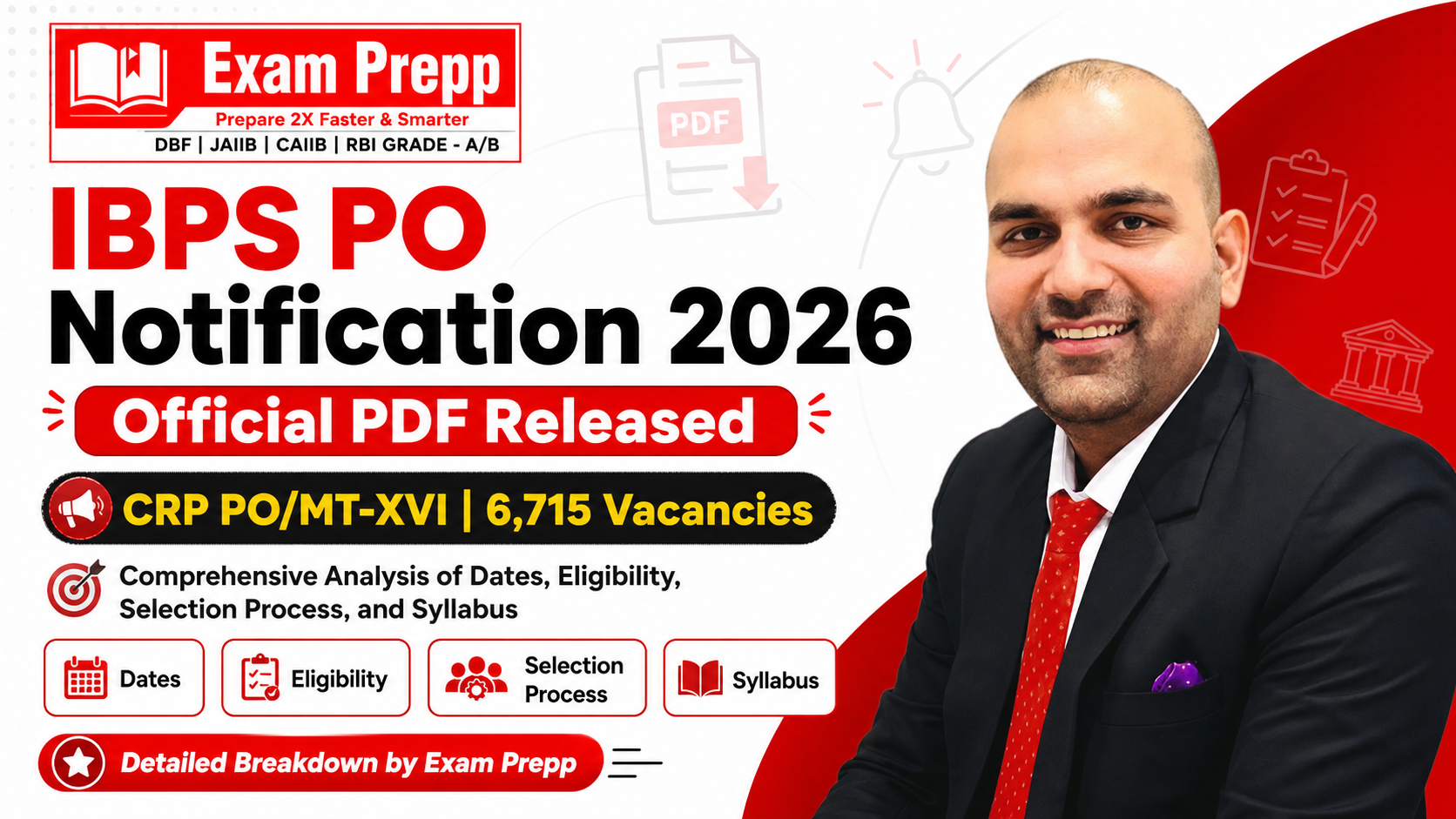 IBPS PO Recruitment 2026 Notification Out: 6,715 Vacancies, New Mandatory Personality Test & Revised Syllabus