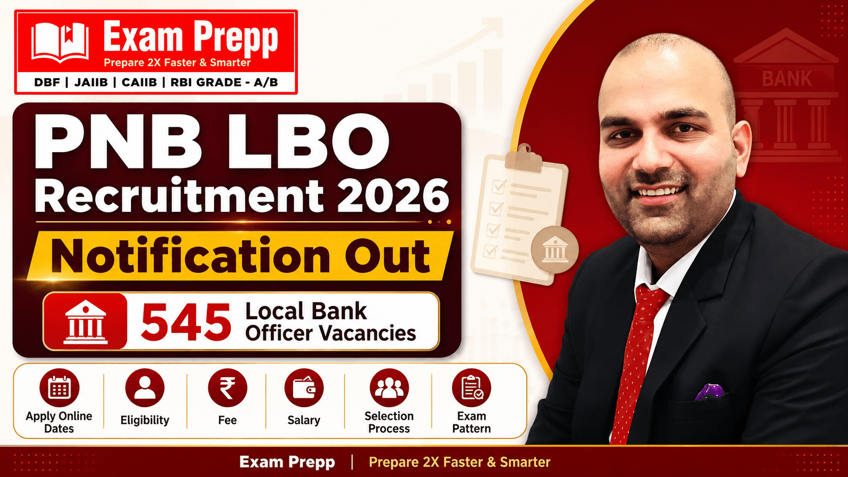 PNB LBO Recruitment 2026 notification for 545 Local Bank Officer vacancies by Exam Prepp and Sunderpal Dahiya Sir