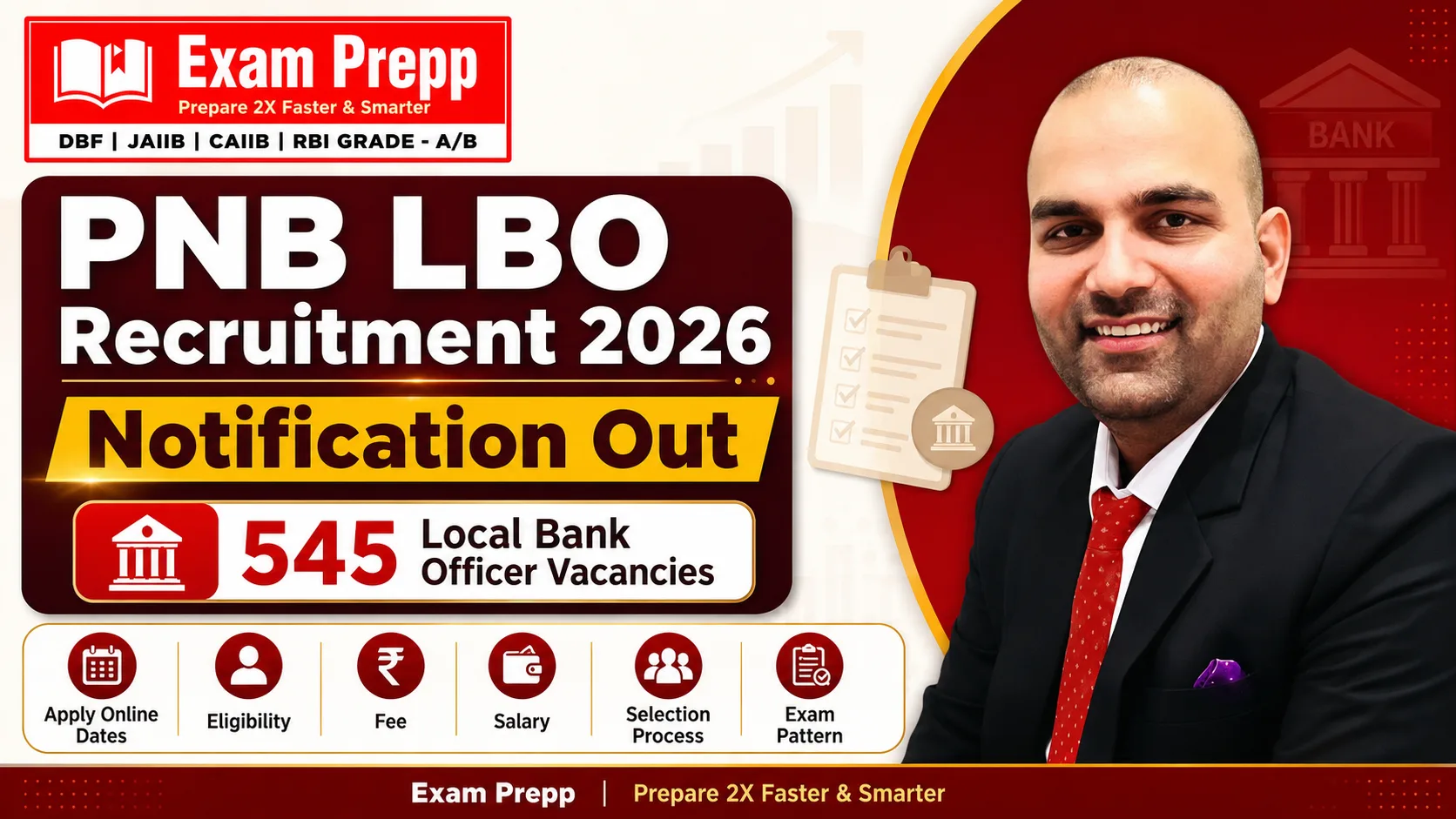 PNB LBO Recruitment 2026 notification for 545 Local Bank Officer vacancies by Exam Prepp and Sunderpal Dahiya Sir