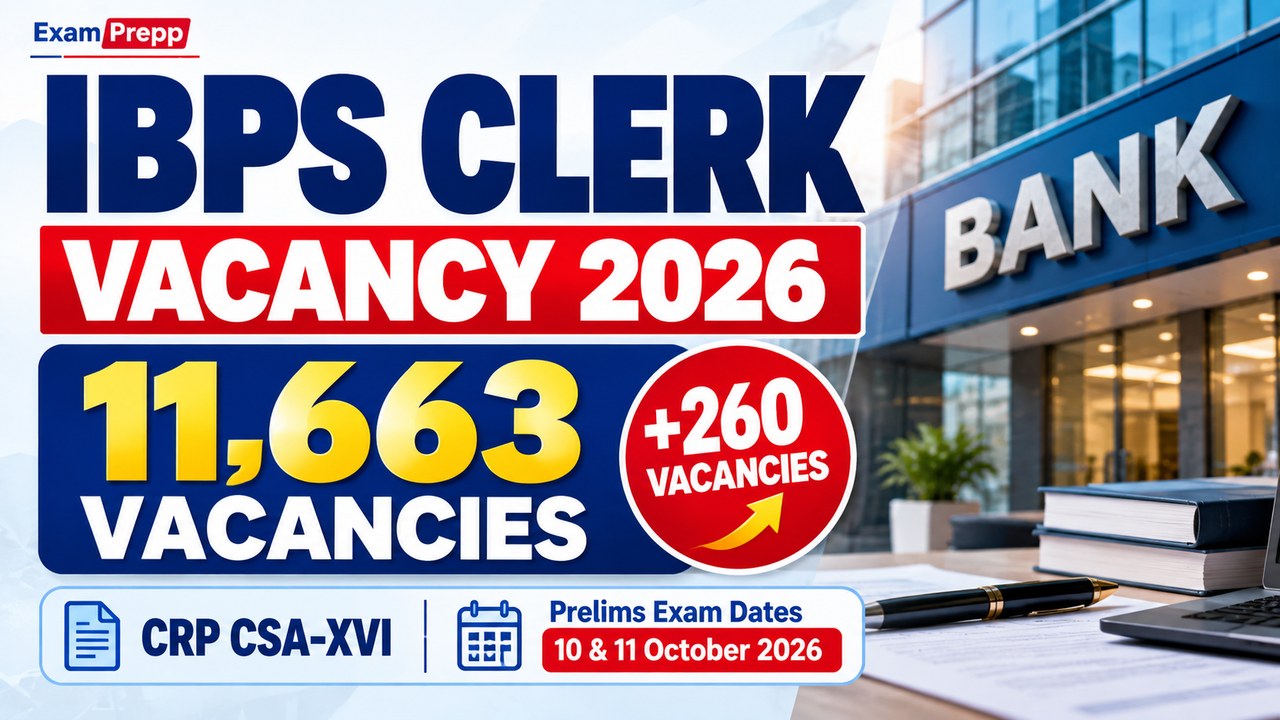 IBPS Clerk Vacancy 2026 increased to 11,663 revised CSA-XVI vacancies