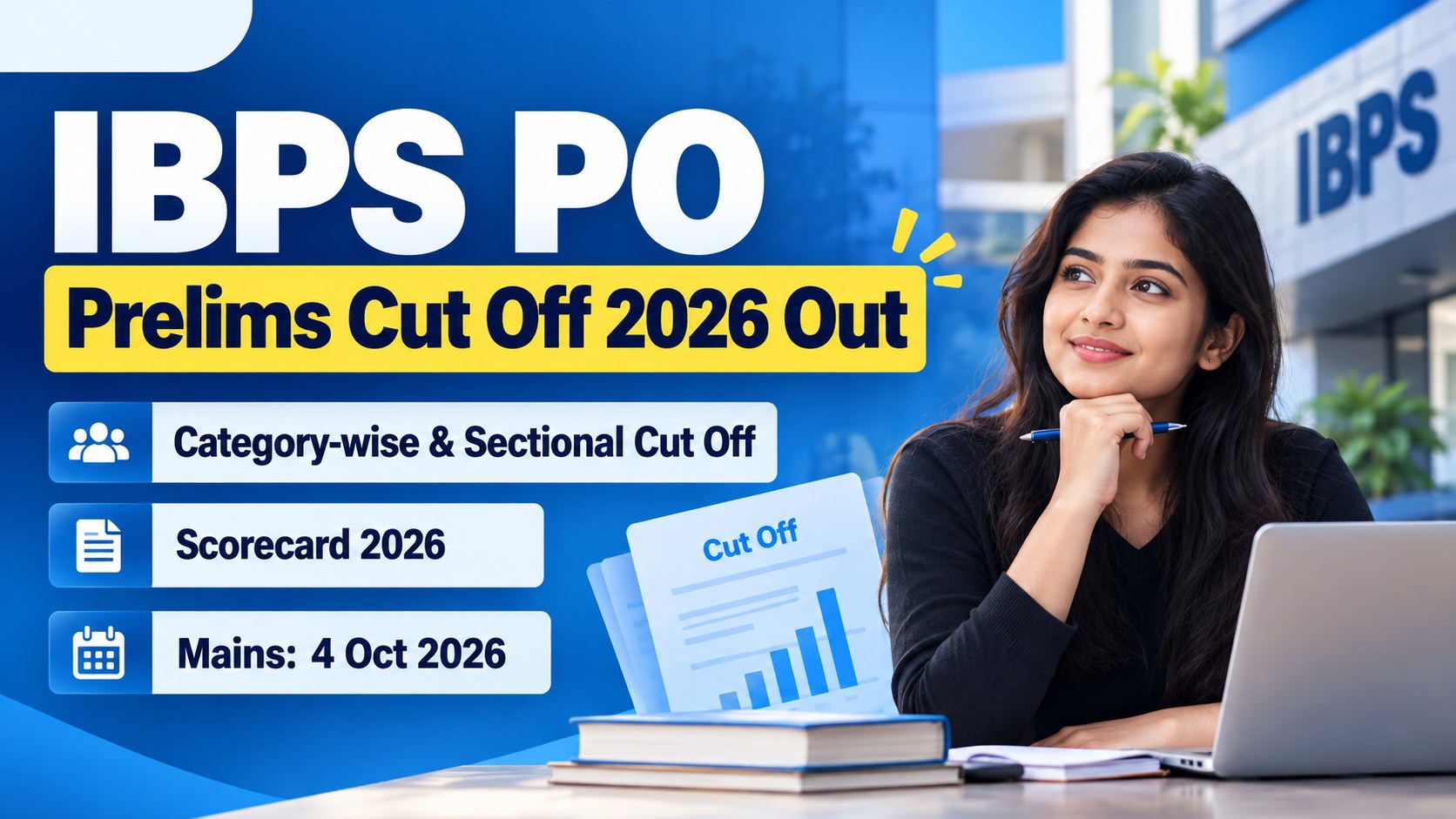 IBPS PO Prelims Cut Off 2026 category-wise sectional cut off scorecard and mains - Exam Prepp