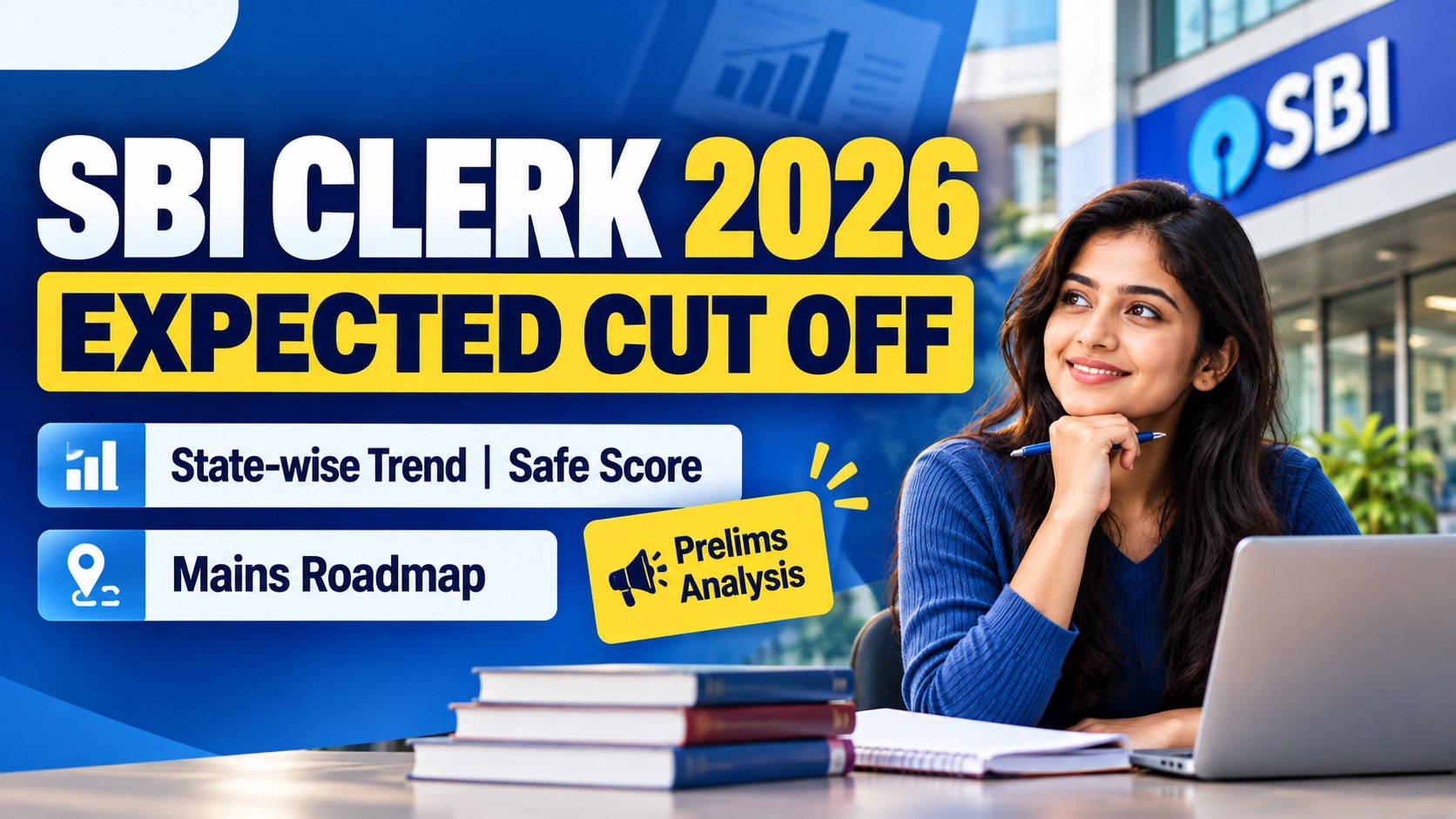 SBI Clerk Expected Cut Off 2026 state-wise trend safe score and mains roadmap - Exam Prepp
