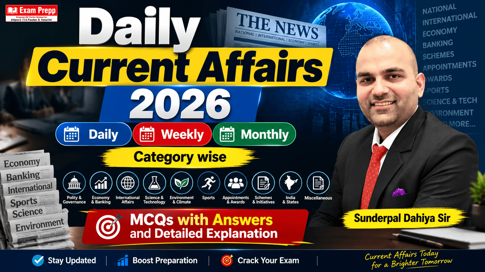Daily Current Affairs free course on Exam Prepp
