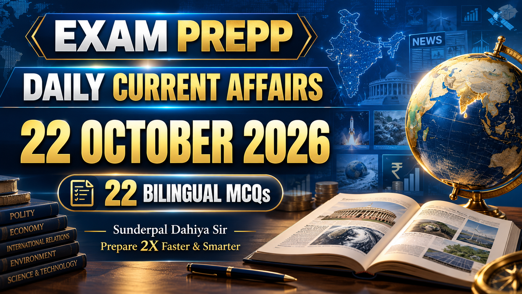 Daily Current Affairs 22 October 2026 - 22 bilingual MCQs