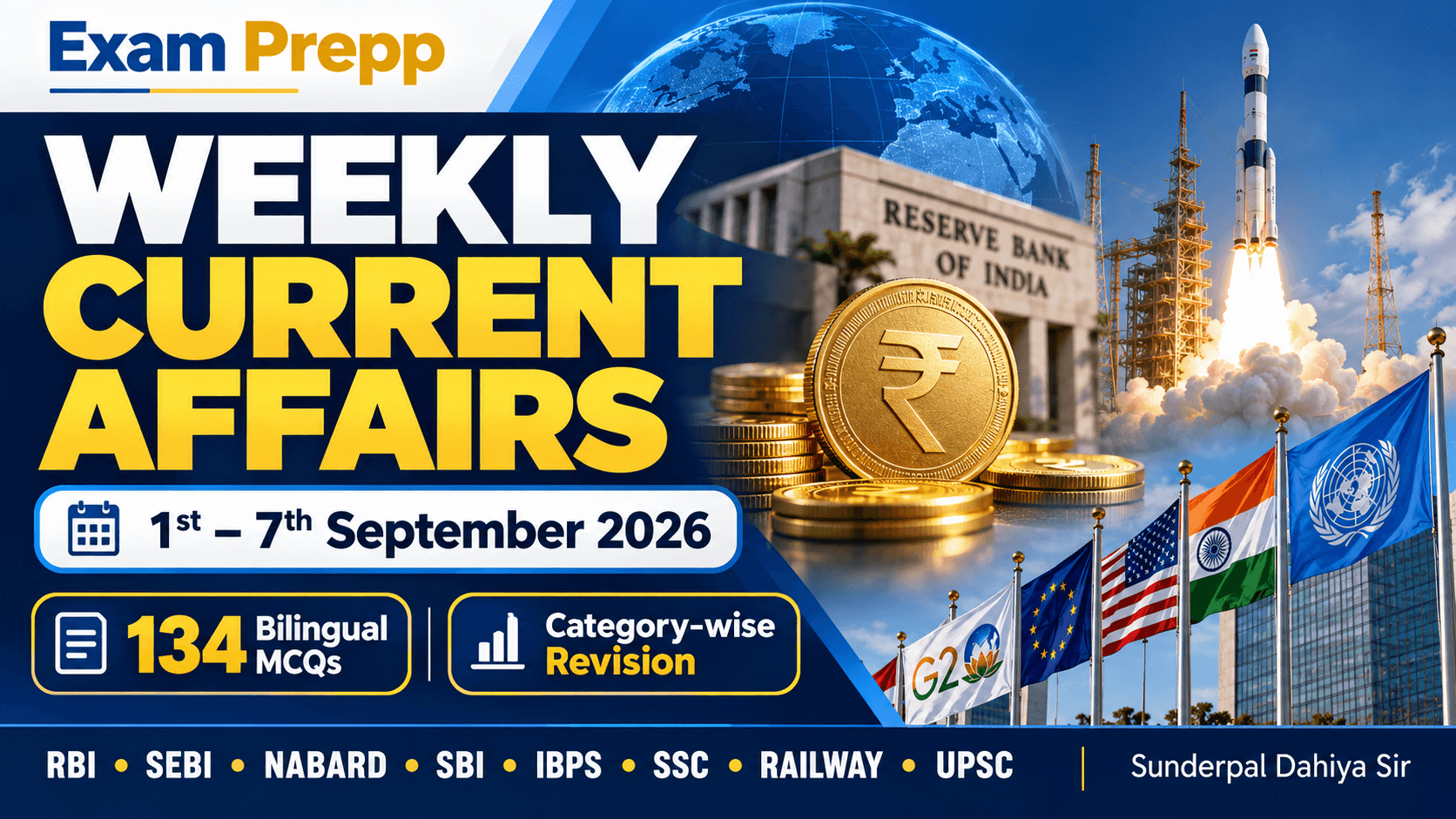 Weekly Current Affairs 1 to 7 September 2026 – Exam Prepp