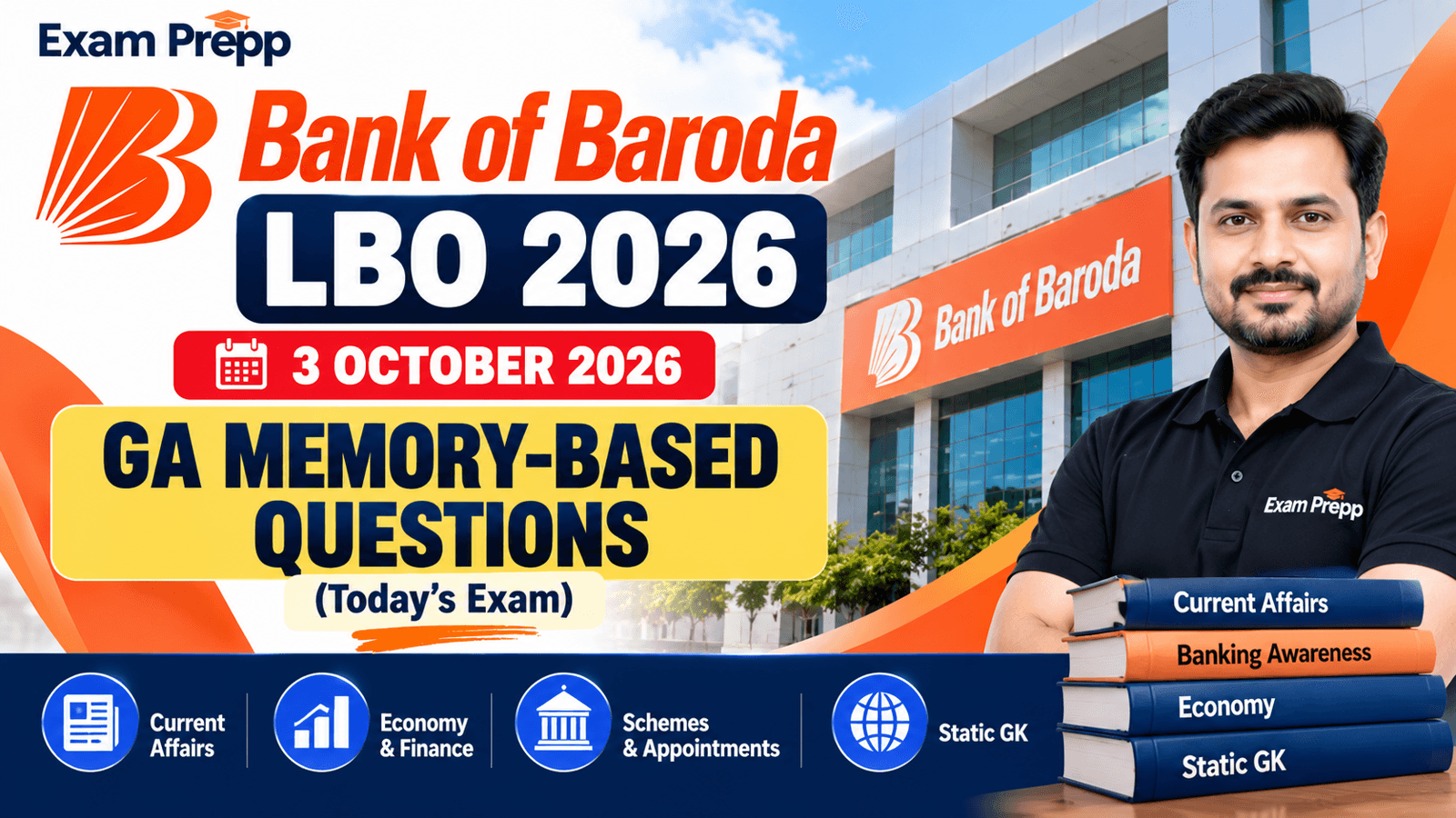 Exam Prepp Bank of Baroda LBO 2026 memory-based questions